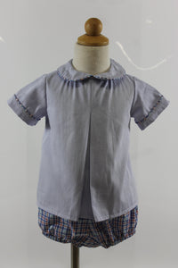 Diaper Bloomer Set - blue red plaid