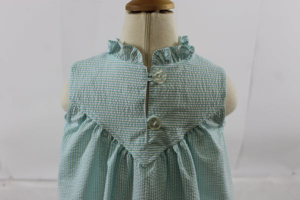 Princton Dress - mint blue stripe seer