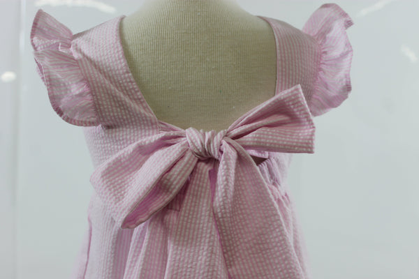 Florence Dress - pink stripe seer