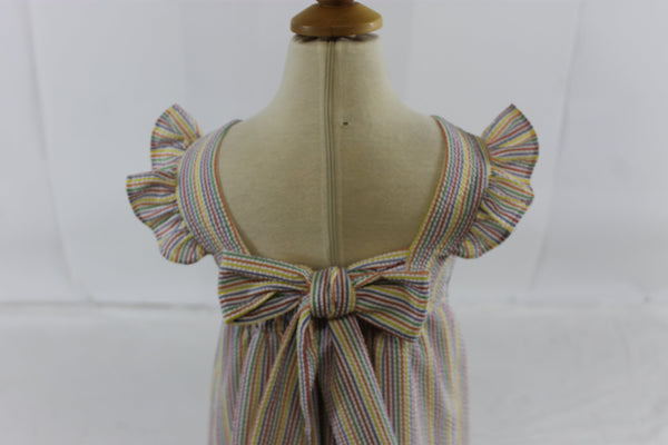 Florence Dress - rainbow stripe seer