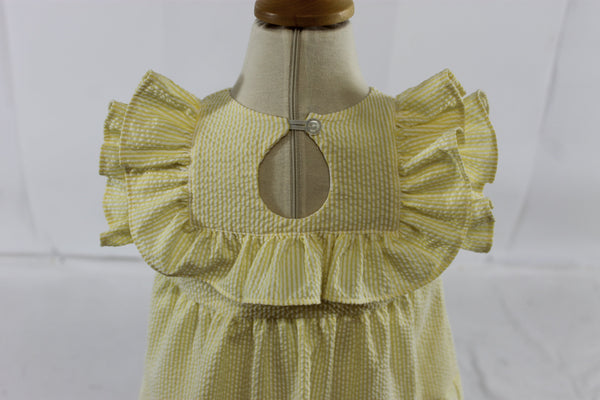 Mavora Dress - yellow stripe seer