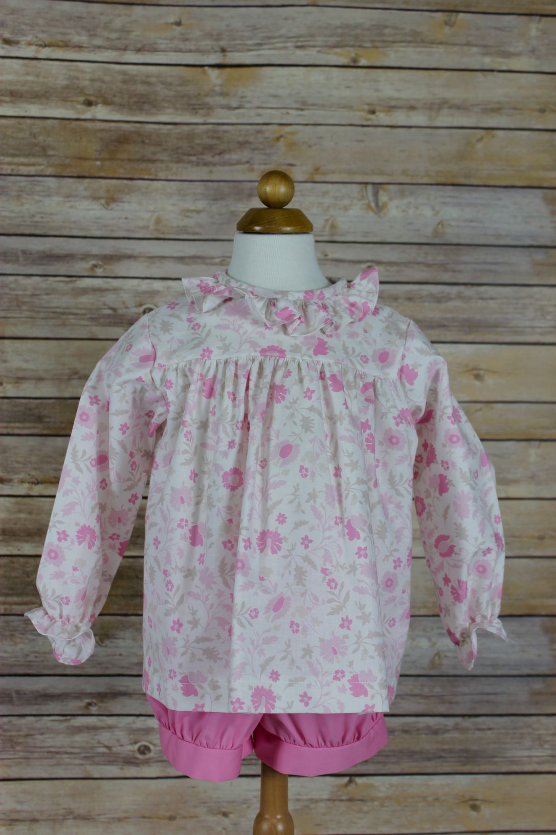 Katherine Girl Set - khaki pink floral