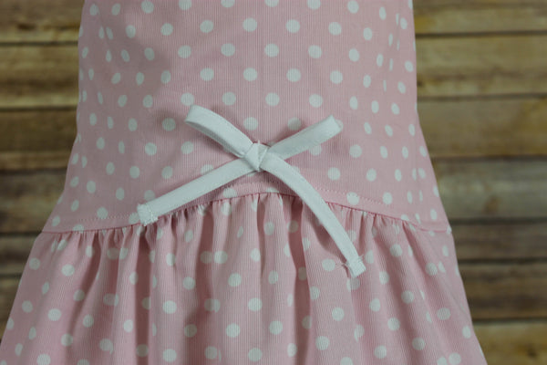 drop waist dress - pink with white dot
