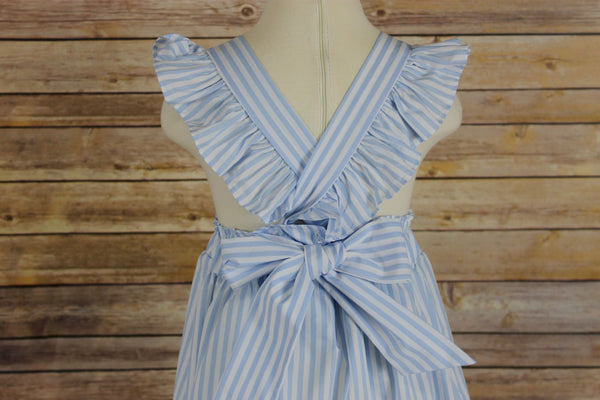 Mary Dress - Blue Stripe