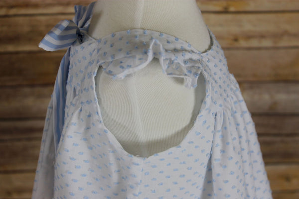June Girl Set - blue Swiss Dot