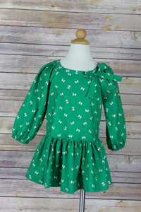 Savannah Dress - Green Bow