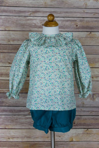 Lacey Girl Set - Teal Floral