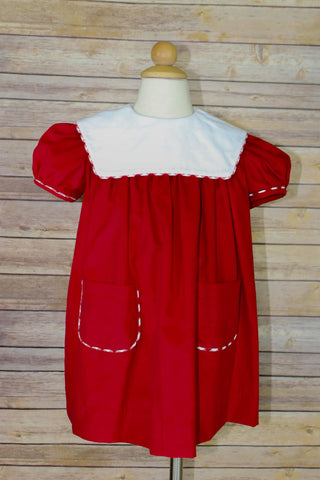 Avery Dress - Red Corduroy