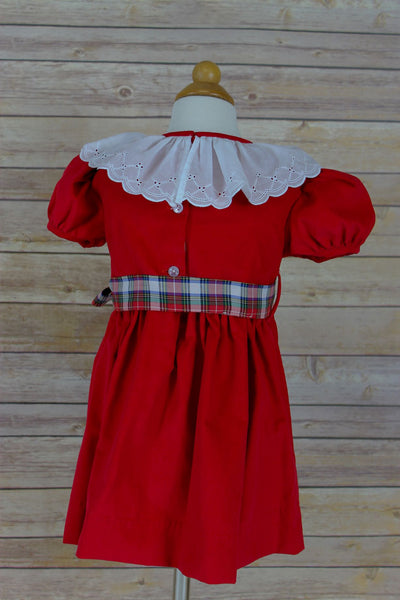 Highwaist Dress - Red Corduroy